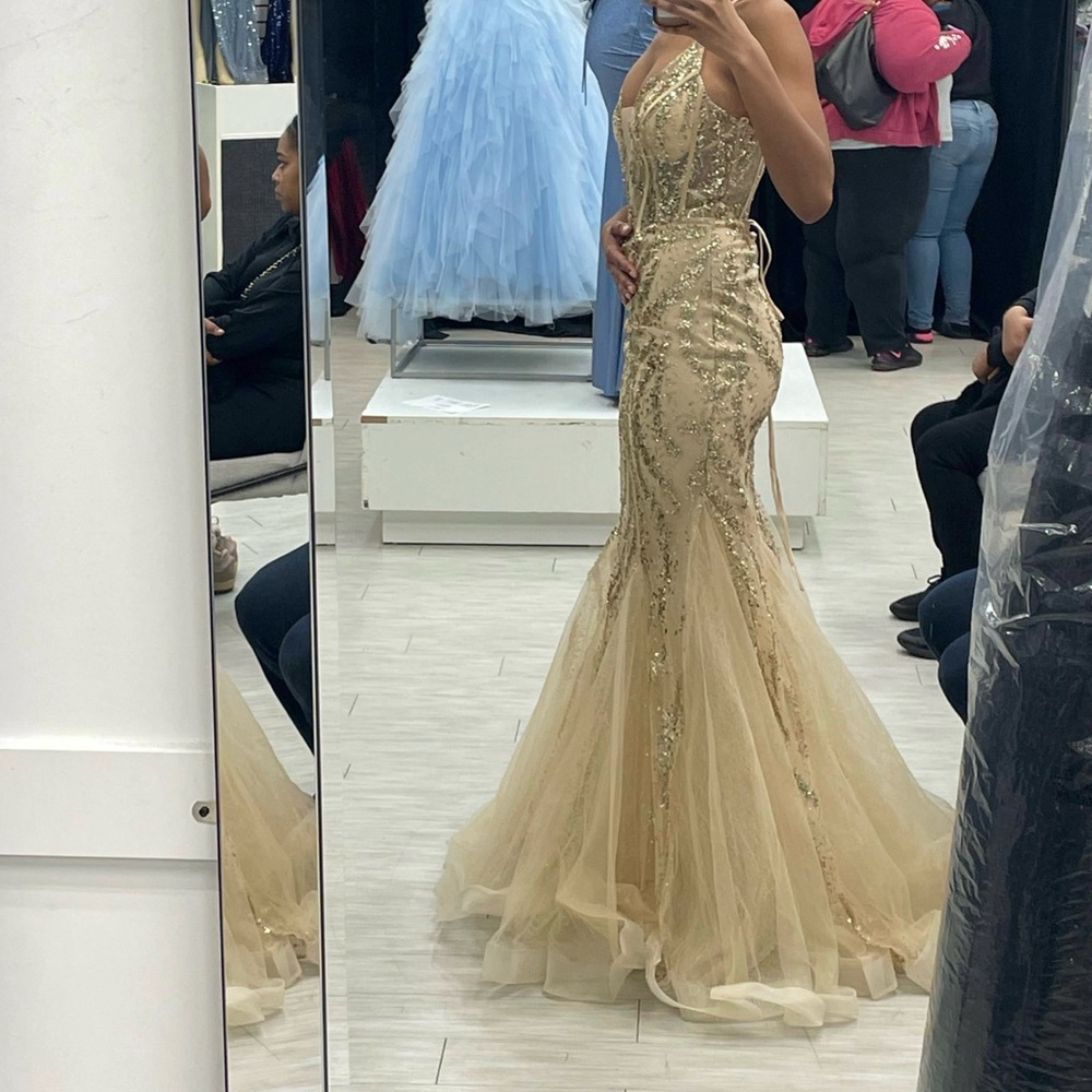Royal Queen Collection Gold Prom Dress - Picture 4 of 8